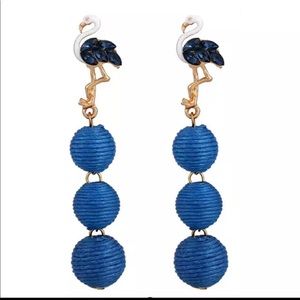 Bohemian Aesthetic Blue Flamingo Earrings